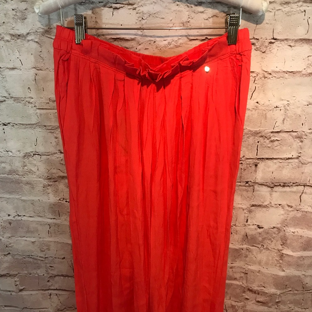 NWT Anthropologie Harlyn Wide Leg Orange Pants - Picture 3 of 6